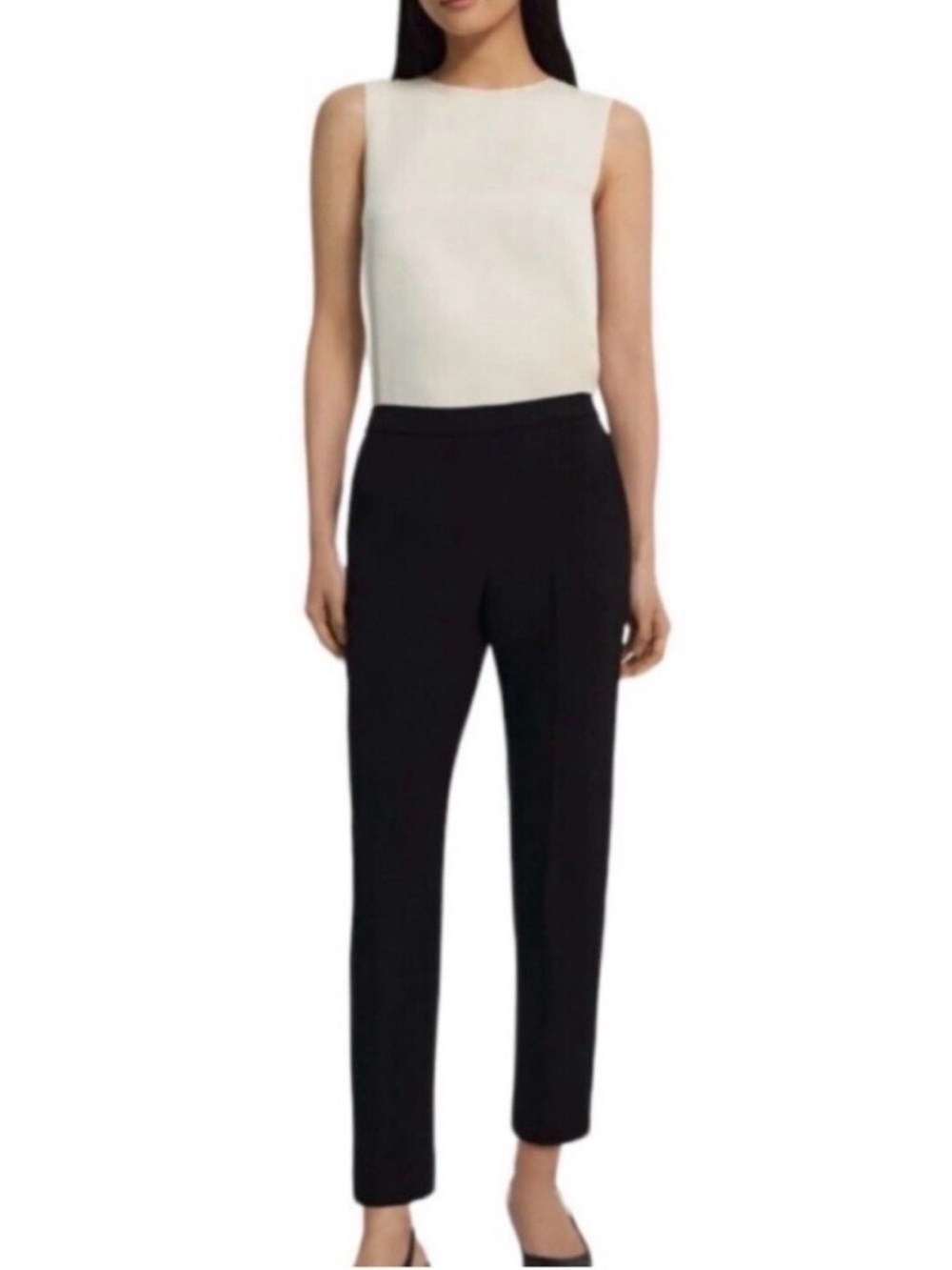 Theory Black Alettah WR Dawson Pull-on Elastic Waist Pant | Size 10